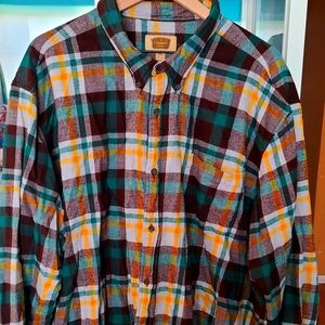 Flannel plaid men's button'up shirt